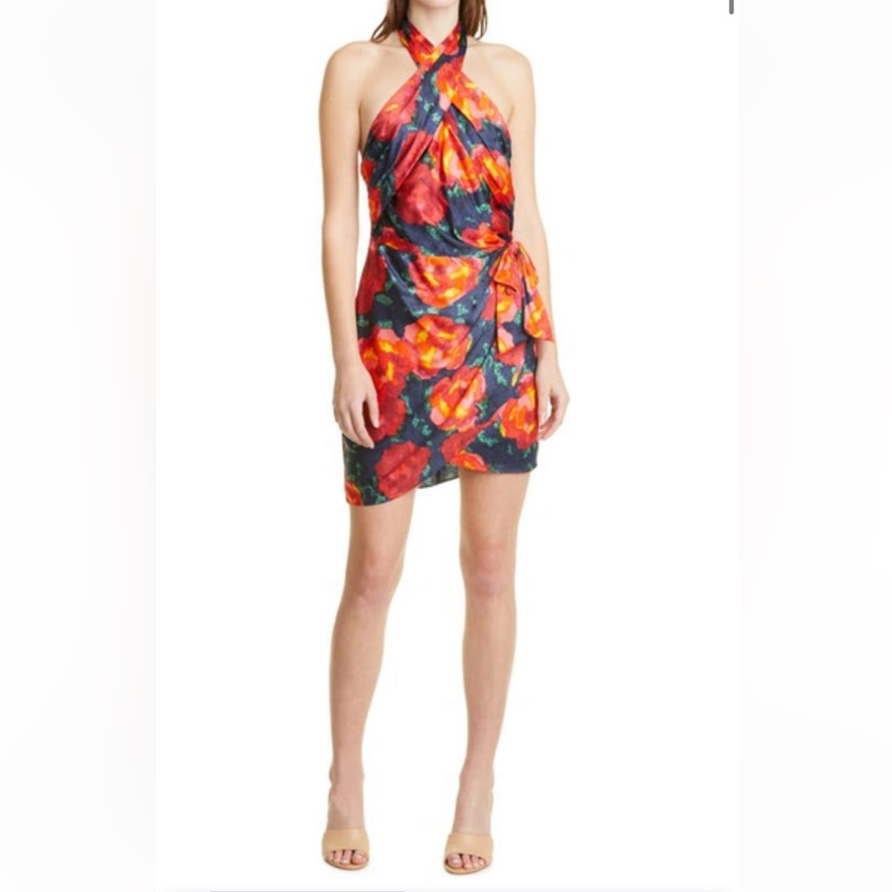 Cinq a SEPT
Trini‎ Satin Floral Halter Dress